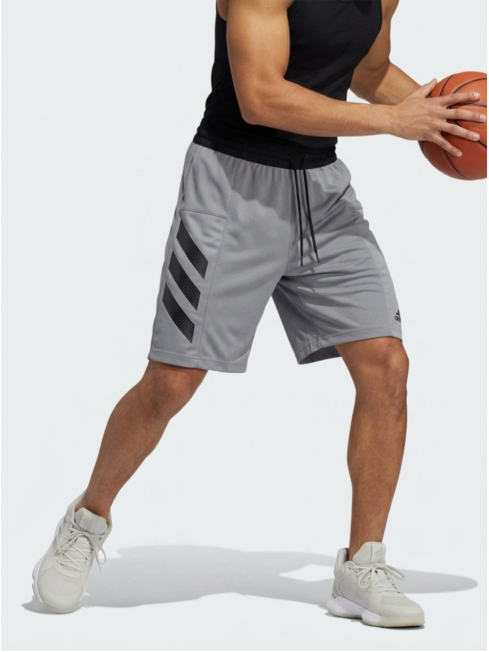 ADIDAS Men's Basketball Club Pro Madness Shorts • Grey Black • Size M - 977
